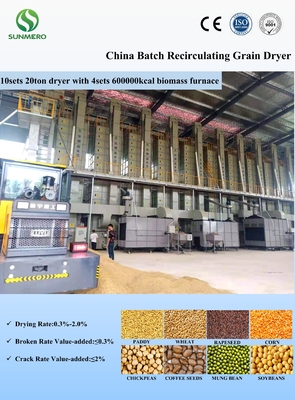 La aprobación del CE mezcló el secador de grano del flujo, sistemas de sequedad de grano 22 Ton Per Batch